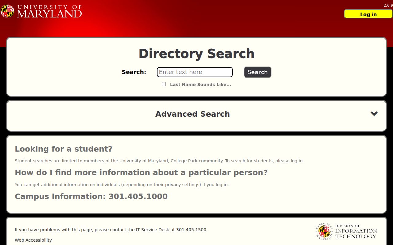 South Laurel people directories through the University of Maryland identity search