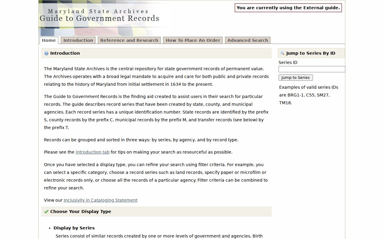 South Laurel public records in the Maryland State Archives guide